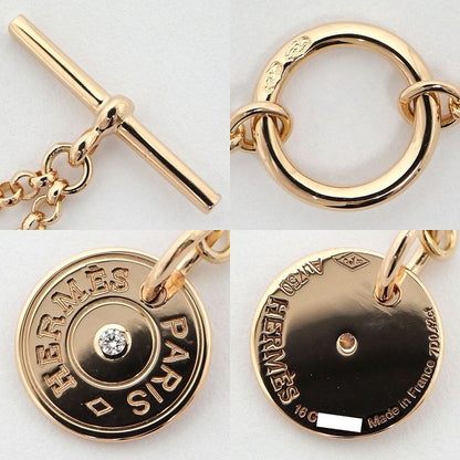 Hermes Necklace Exlibris Long 18k Pink Gold Diamond Polished — view 4