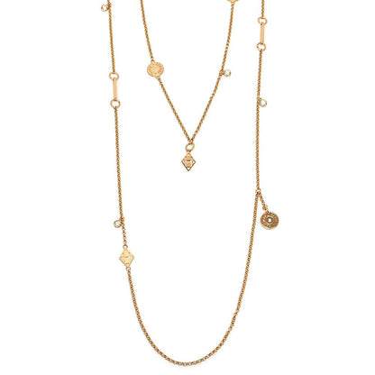 Hermes Necklace Exlibris Long 18k Pink Gold Diamond Polished