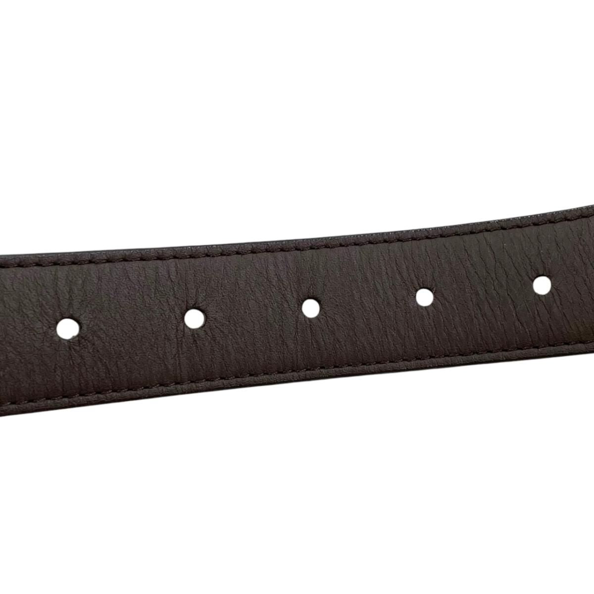 Louis Vuitton Belt Ceinture Carre Damier Ebene Logo Buckle Gold — view 7