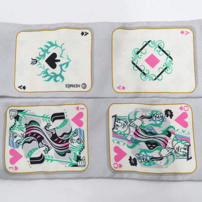 Hermes Twilly Jude Cult Playing Card Pattern Gray Black Pink Multicolor — view 7