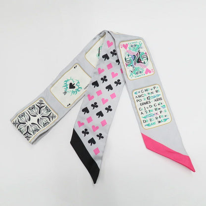 Hermes Twilly Jude Cult Playing Card Pattern Gray Black Pink Multicolor — view 3