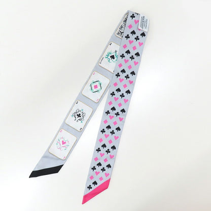 Hermes Twilly Jude Cult Playing Card Pattern Gray Black Pink Multicolor — view 2