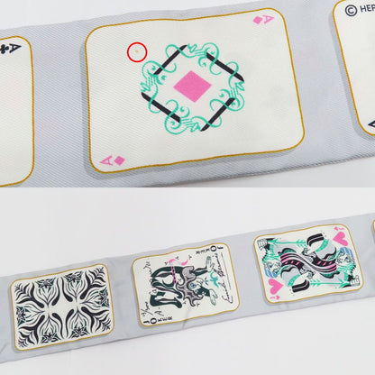 Hermes Twilly Jude Cult Playing Card Pattern Gray Black Pink Multicolor — view 5