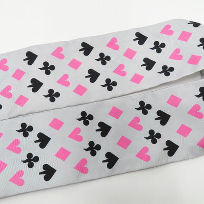 Hermes Twilly Jude Cult Playing Card Pattern Gray Black Pink Multicolor — view 6