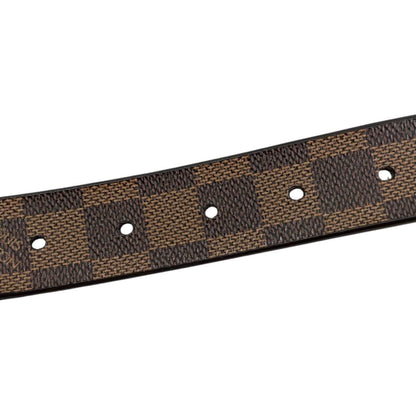 Louis Vuitton Belt Ceinture Carre Damier Ebene Logo Buckle Silver — view 7