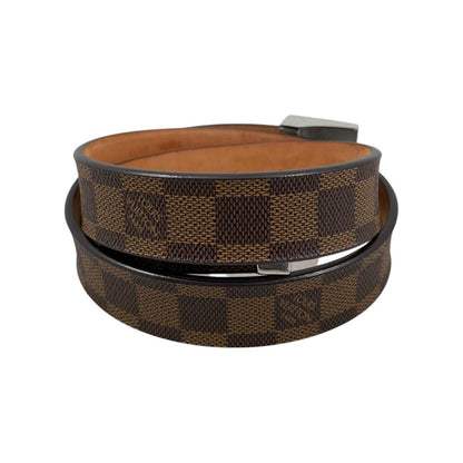 Louis Vuitton Belt Ceinture Carre Damier Ebene Logo Buckle Silver — view 2