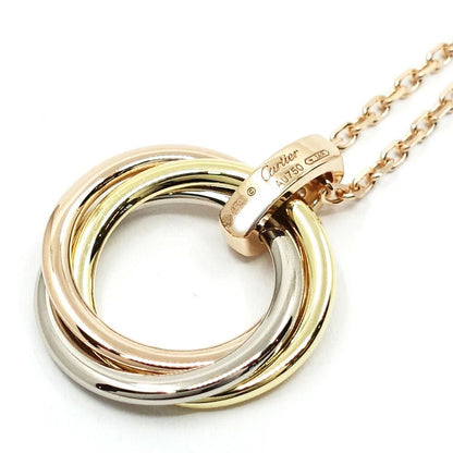 Cartier 18k Yellow Gold WG PG Trinity 3 Colors Diamond Necklace — view 7