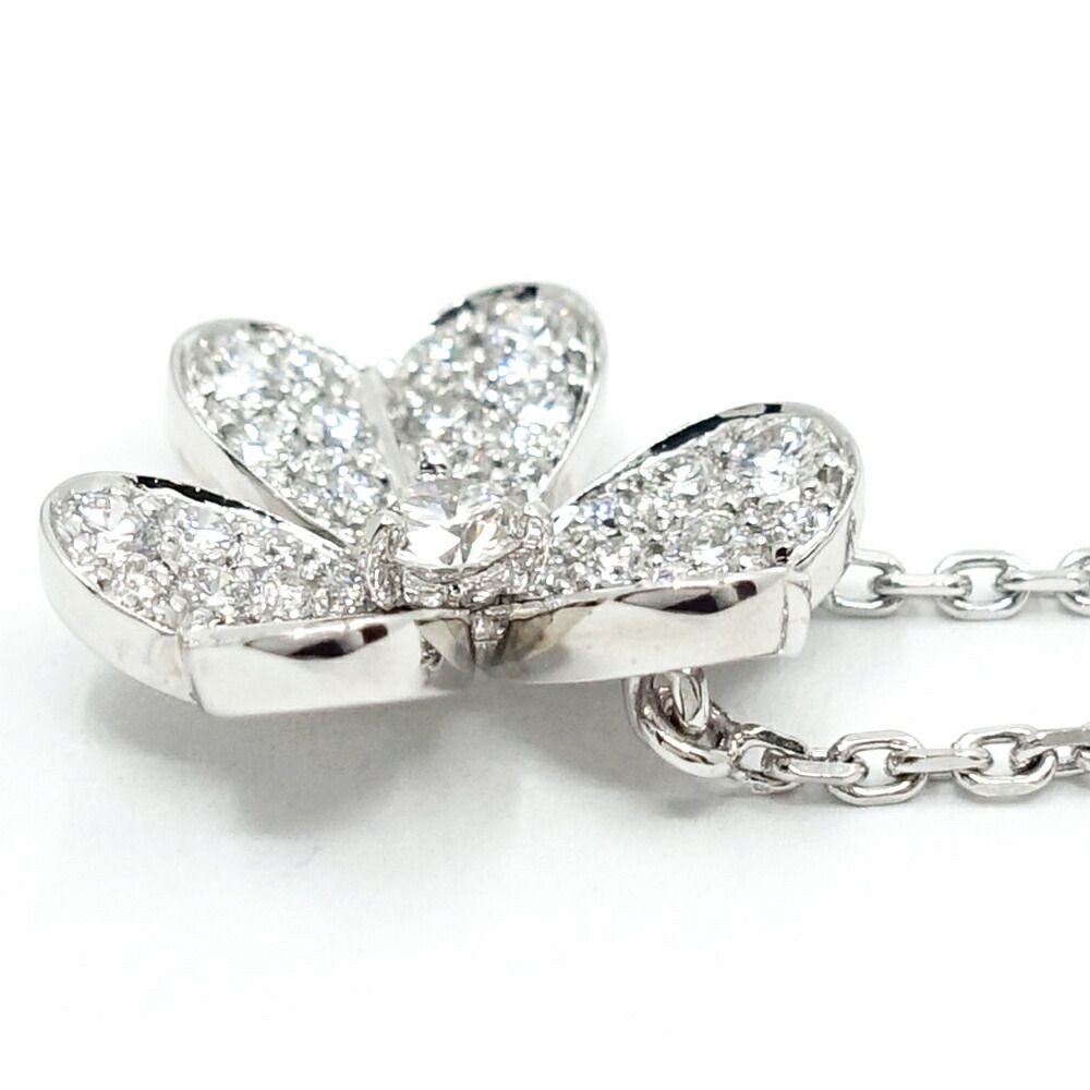 Van Cleef & Arpels 18k White Gold Frivole Diamond Small Necklace Pave — view 5