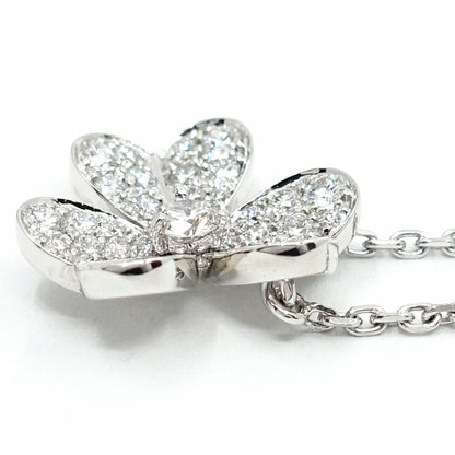Van Cleef & Arpels 18k White Gold Frivole Diamond Small Necklace Pave — view 5