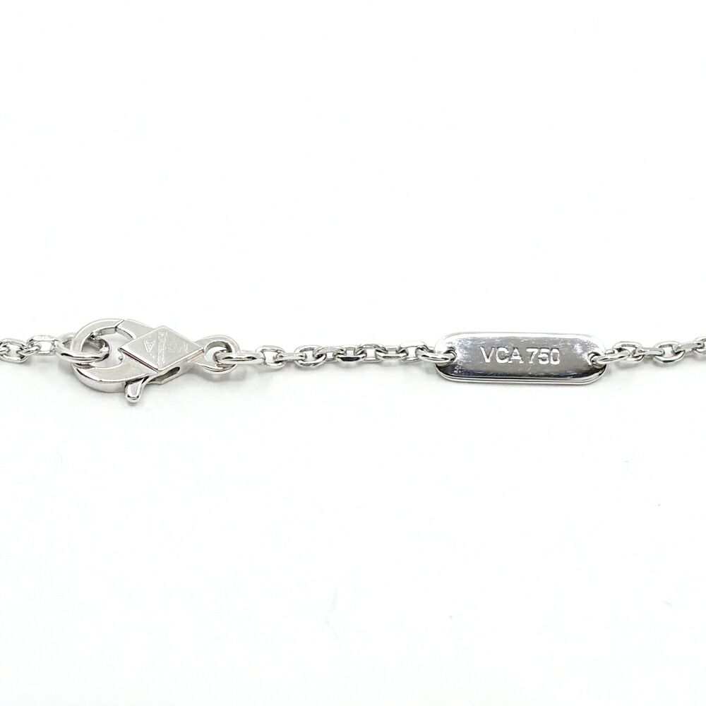 Van Cleef & Arpels 18k White Gold Frivole Diamond Small Necklace Pave — view 9