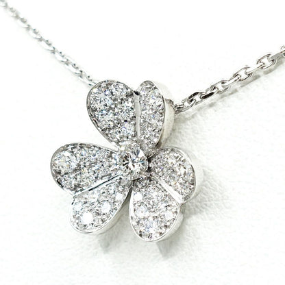 Van Cleef & Arpels 18k White Gold Frivole Diamond Small Necklace Pave — view 2