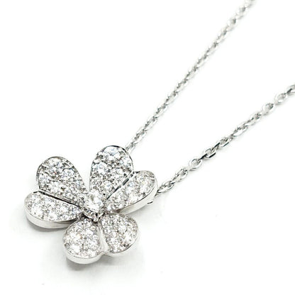 Van Cleef & Arpels 18k White Gold Frivole Diamond Small Necklace Pave — view 4