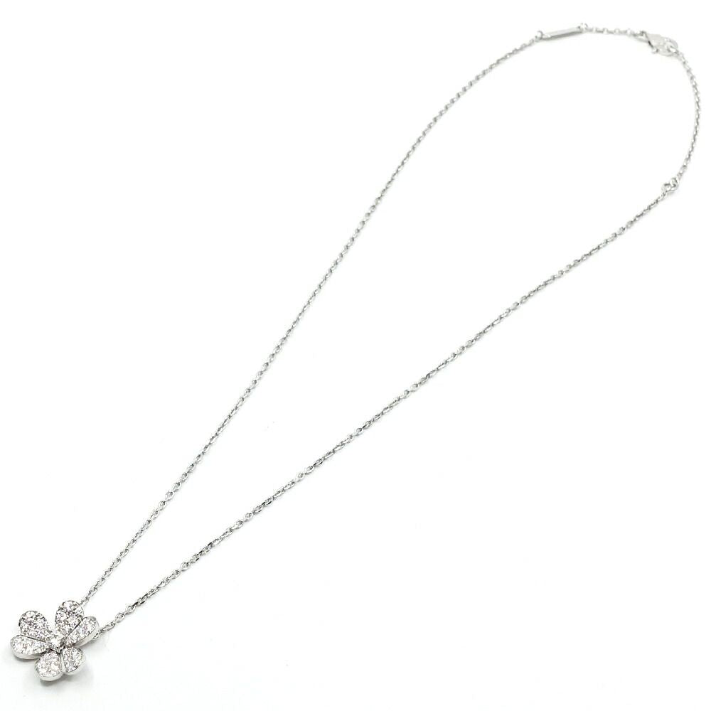 Van Cleef & Arpels 18k White Gold Frivole Diamond Small Necklace Pave — view 3