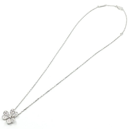 Van Cleef & Arpels 18k White Gold Frivole Diamond Small Necklace Pave — view 3