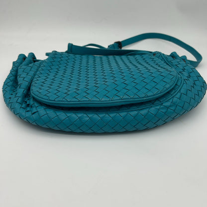 Bottega Veneta Crossbody Shoulder Bag Intrecciato Leather Blue — view 4