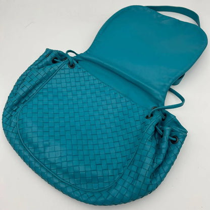 Bottega Veneta Crossbody Shoulder Bag Intrecciato Leather Blue — view 9