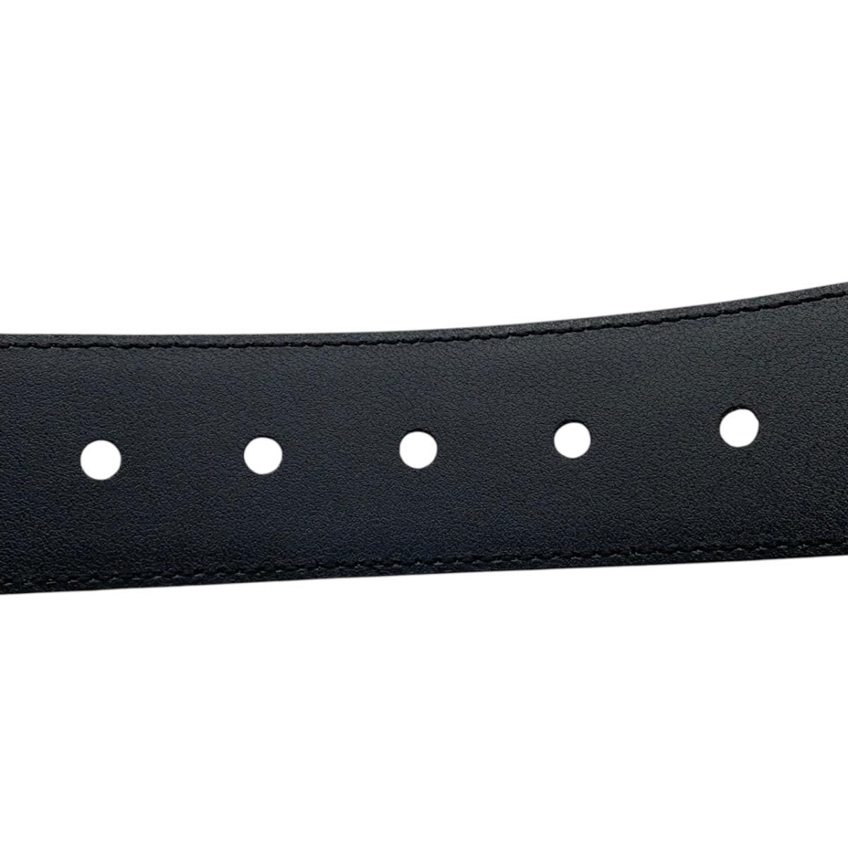 Gucci Belt Micro Guccissima Leather Logo Black Silver — view 7