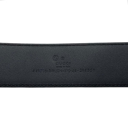 Gucci Belt Micro Guccissima Leather Logo Black Silver — view 9