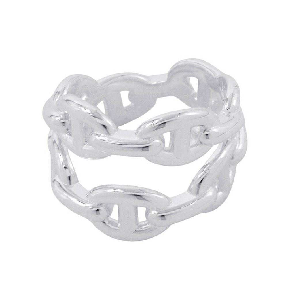 Hermes Ring Chaine D'ancre Double Row 52 Enchainee