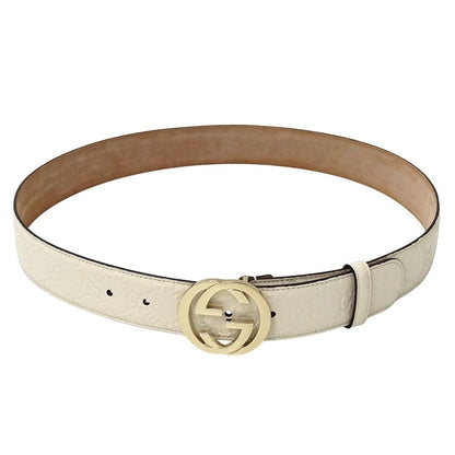 Gucci Belt Interlocking Guccissima Leather White — view 2