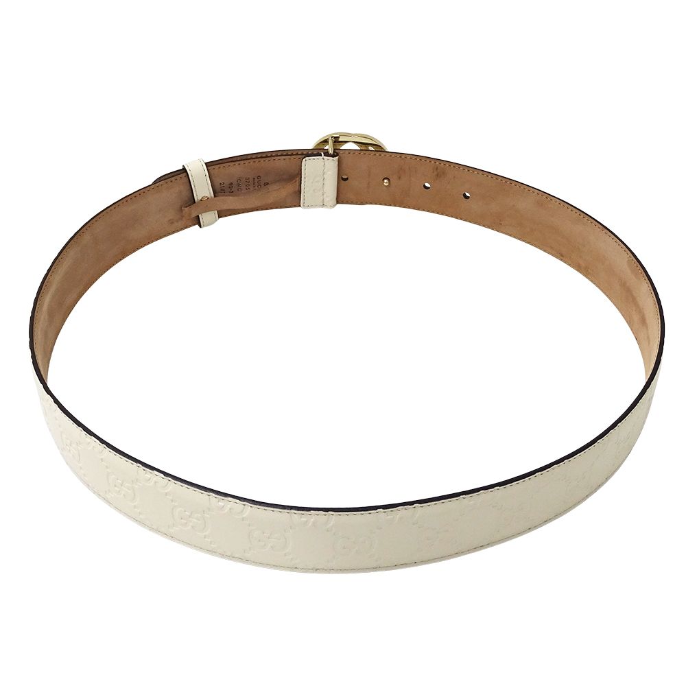 Gucci Belt Interlocking Guccissima Leather White — view 3