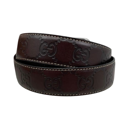 Gucci Belt Shi Marais the Logo Brown Silver — view 2