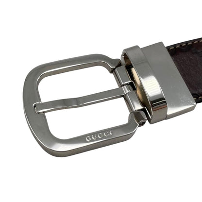 Gucci Belt Shi Marais the Logo Brown Silver — view 5