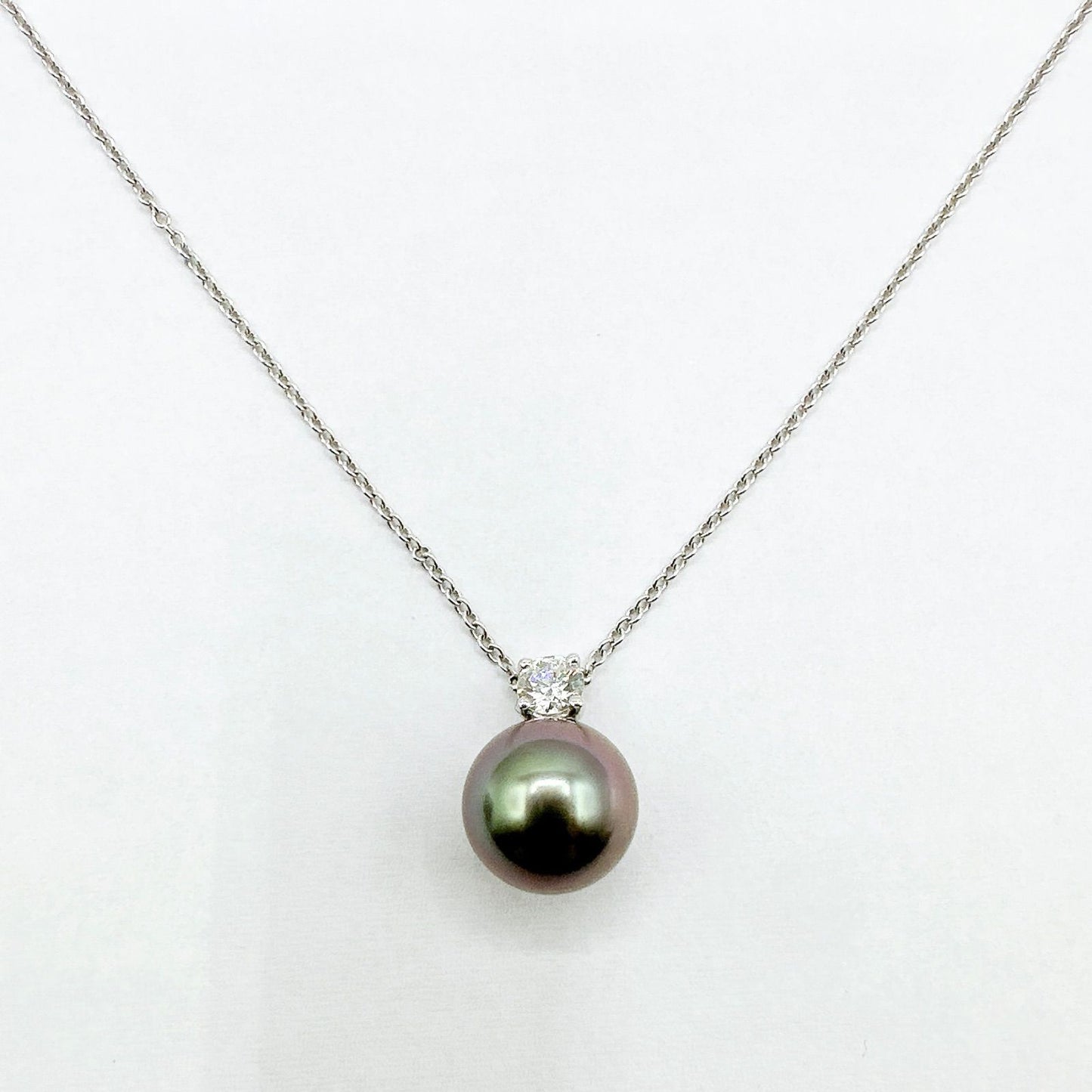 Tiffany & Co Pearl Diamond White Gold Necklace 41 cm — view 6