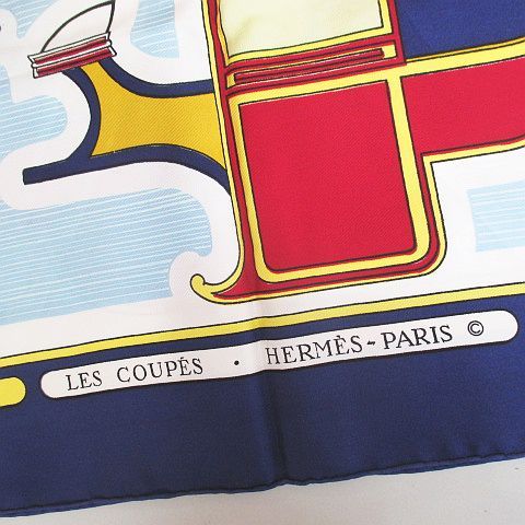 Hermes Carre 90 les Coupe Scarf Large Silk Navy All Over Pattern Logo — view 3