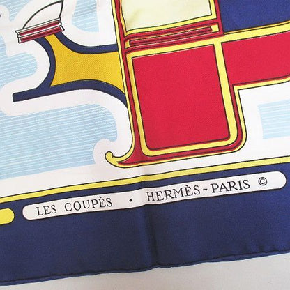 Hermes Carre 90 les Coupe Scarf Large Silk Navy All Over Pattern Logo — view 3