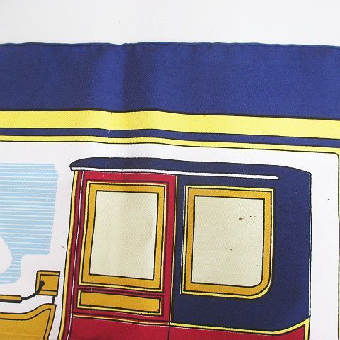 Hermes Carre 90 les Coupe Scarf Large Silk Navy All Over Pattern Logo — view 5