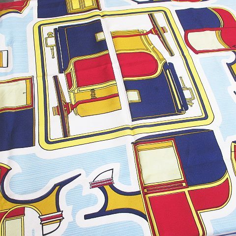 Hermes Carre 90 les Coupe Scarf Large Silk Navy All Over Pattern Logo