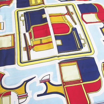 Hermes Carre 90 les Coupe Scarf Large Silk Navy All Over Pattern Logo