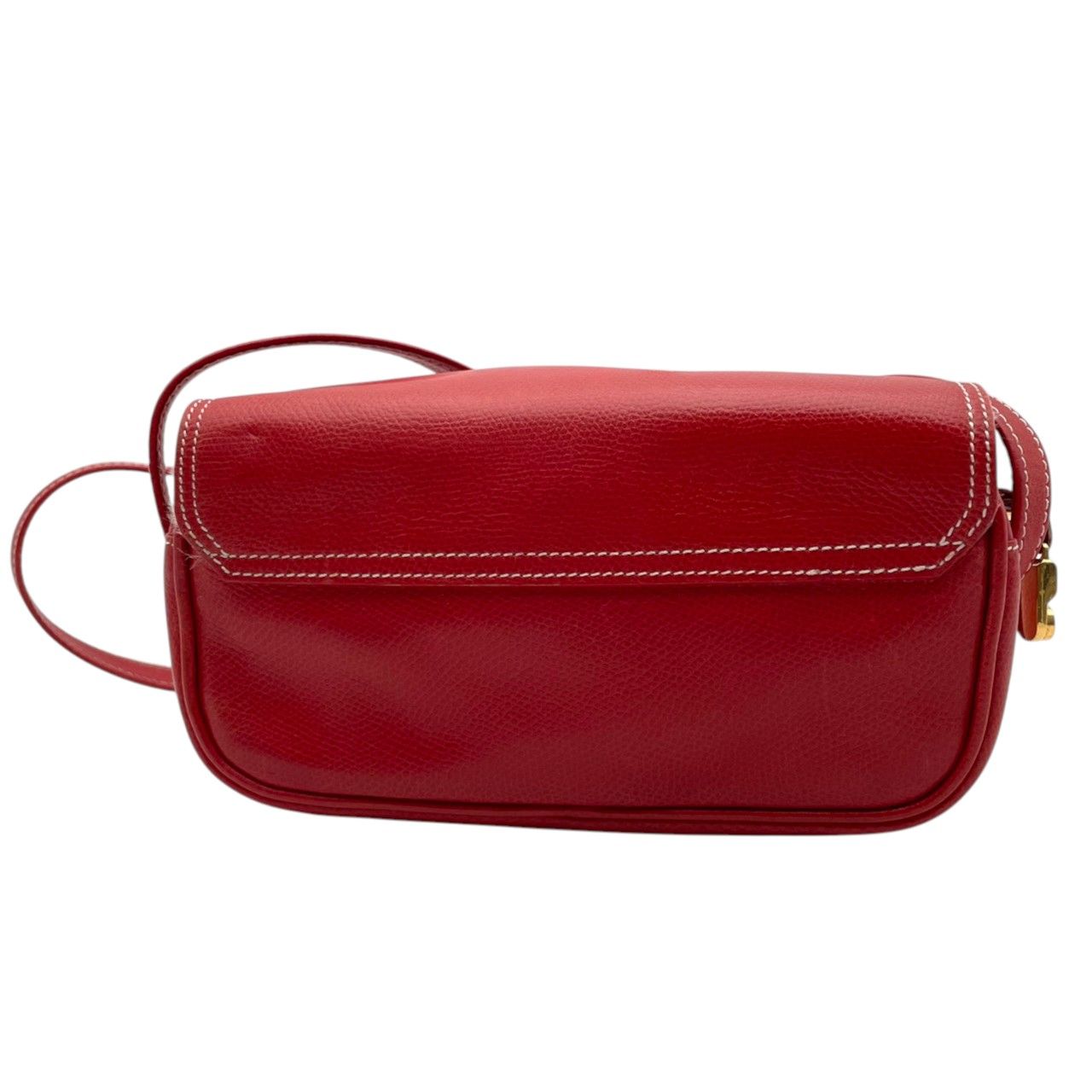 Loewe Anagram Shoulder Bag Pochette Crossbody Leather Red Gold Vintage Retro — view 3