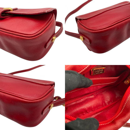 Loewe Anagram Shoulder Bag Pochette Crossbody Leather Red Gold Vintage Retro — view 8