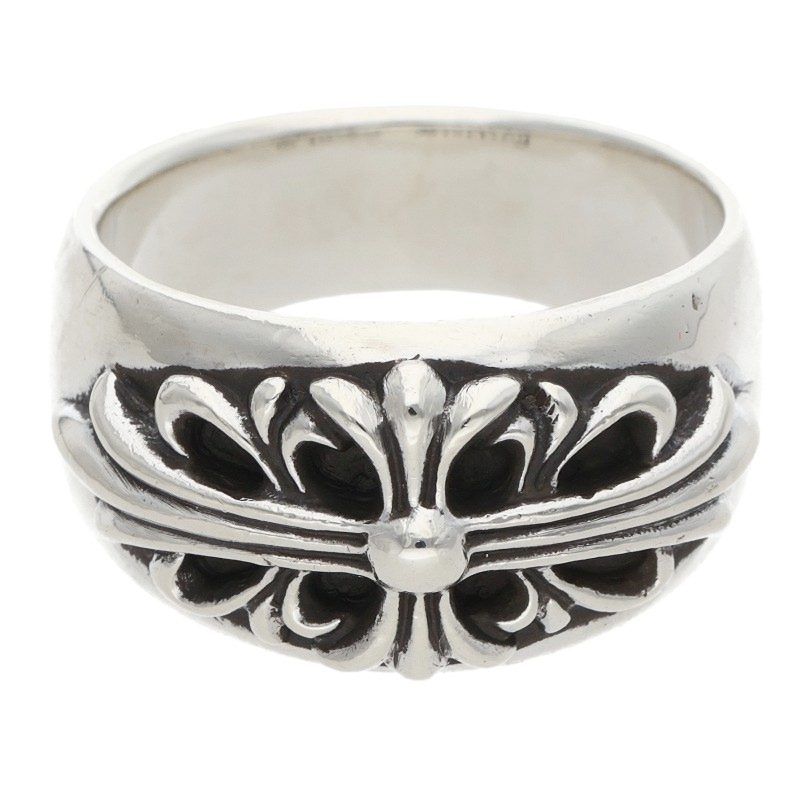 Chrome Hearts Flrl Crs Floral Cross Silver Ring