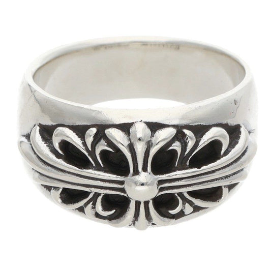 Chrome Hearts Flrl Crs Floral Cross Silver Ring