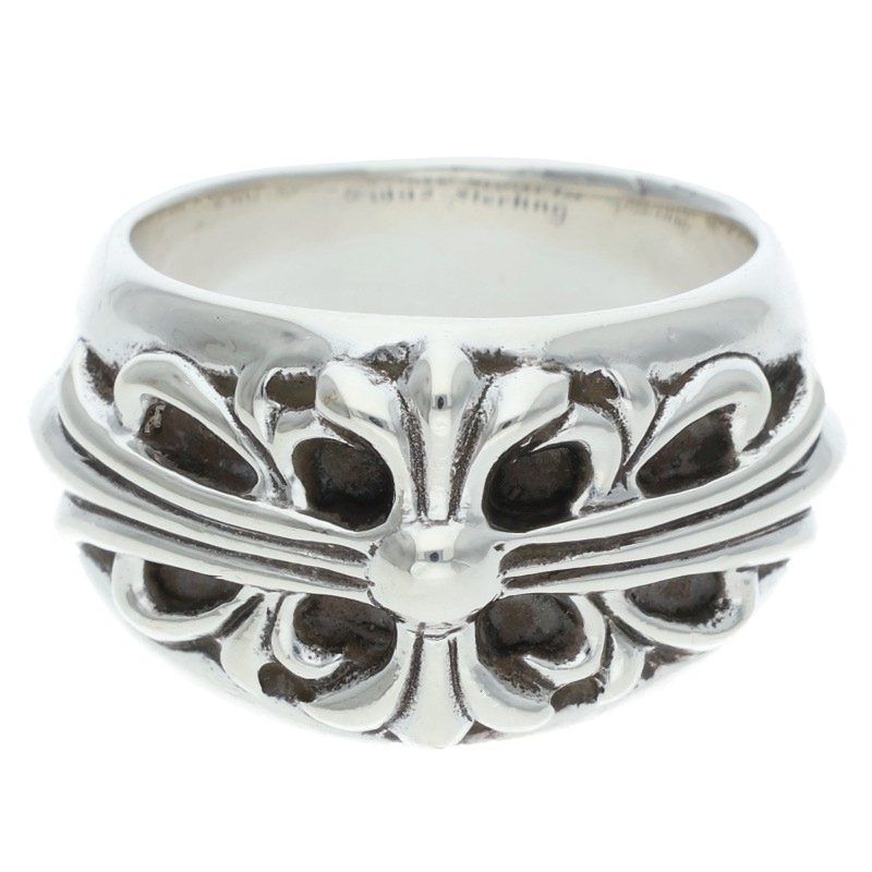 Chrome Hearts Flrl Crs Floral Cross Silver Ring