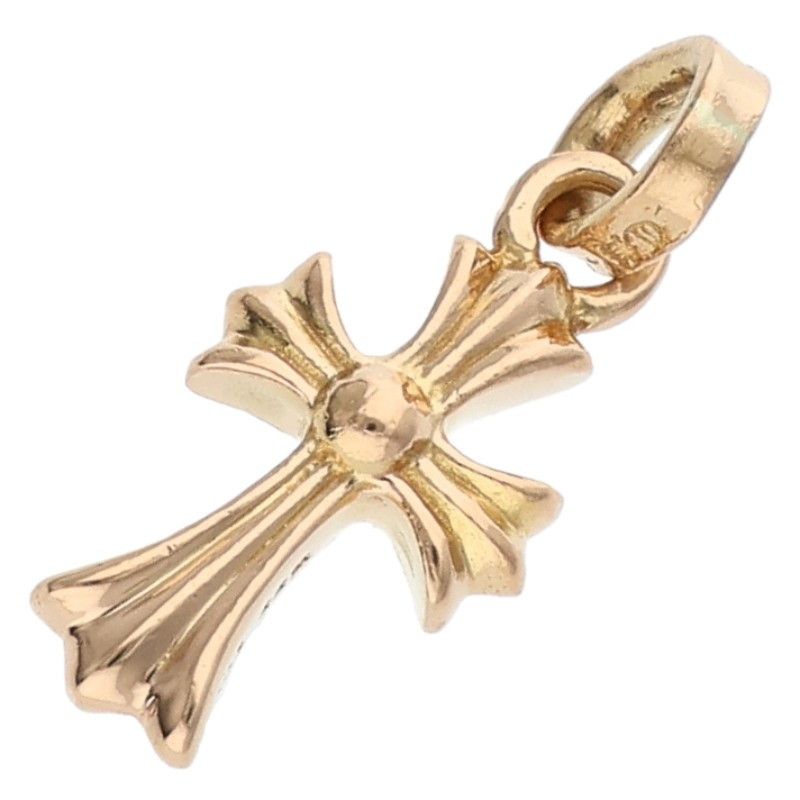 Chrome Hearts 22k Crs Baby Fat P Dmnd Fat Pave Diamond Charm Gold Necklace — view 2
