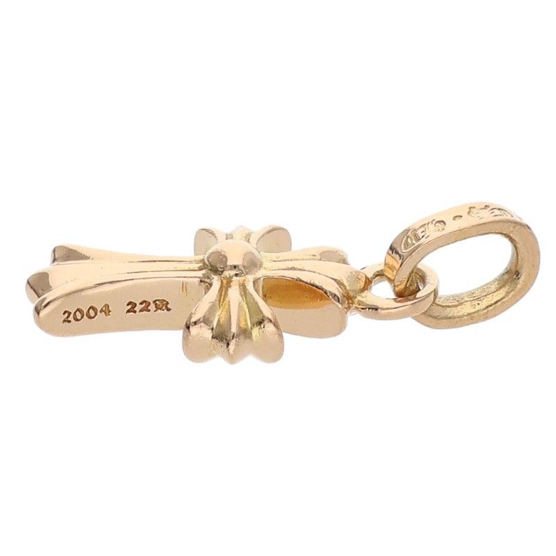 Chrome Hearts 22k Crs Baby Fat P Dmnd Fat Pave Diamond Charm Gold Necklace — view 4