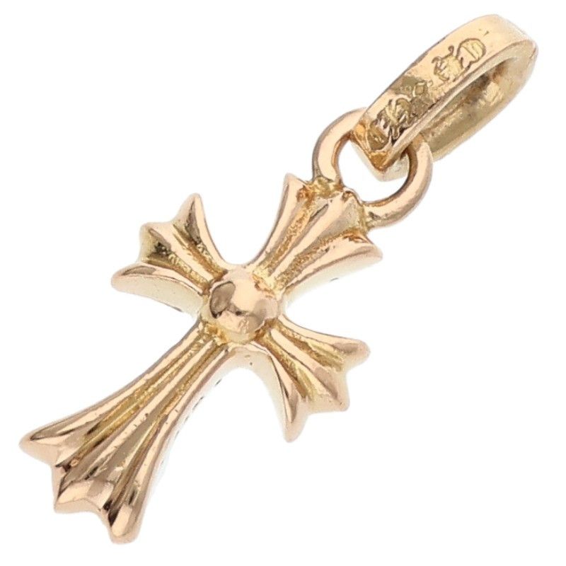 Chrome Hearts 22k Crs Baby Fat P Dmnd Fat Pave Diamond Charm Gold Necklace — view 2