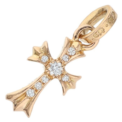 Chrome Hearts 22k Crs Baby Fat P Dmnd Fat Pave Diamond Charm Gold Necklace
