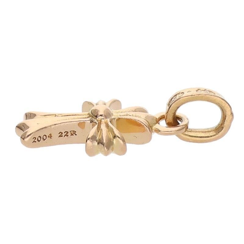 Chrome Hearts 22k Crs Baby Fat P Dmnd Fat Pave Diamond Charm Gold Necklace — view 4