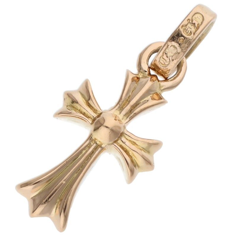 Chrome Hearts 22k Crs Baby Fat P Dmnd Fat Pave Diamond Charm Gold Necklace — view 2