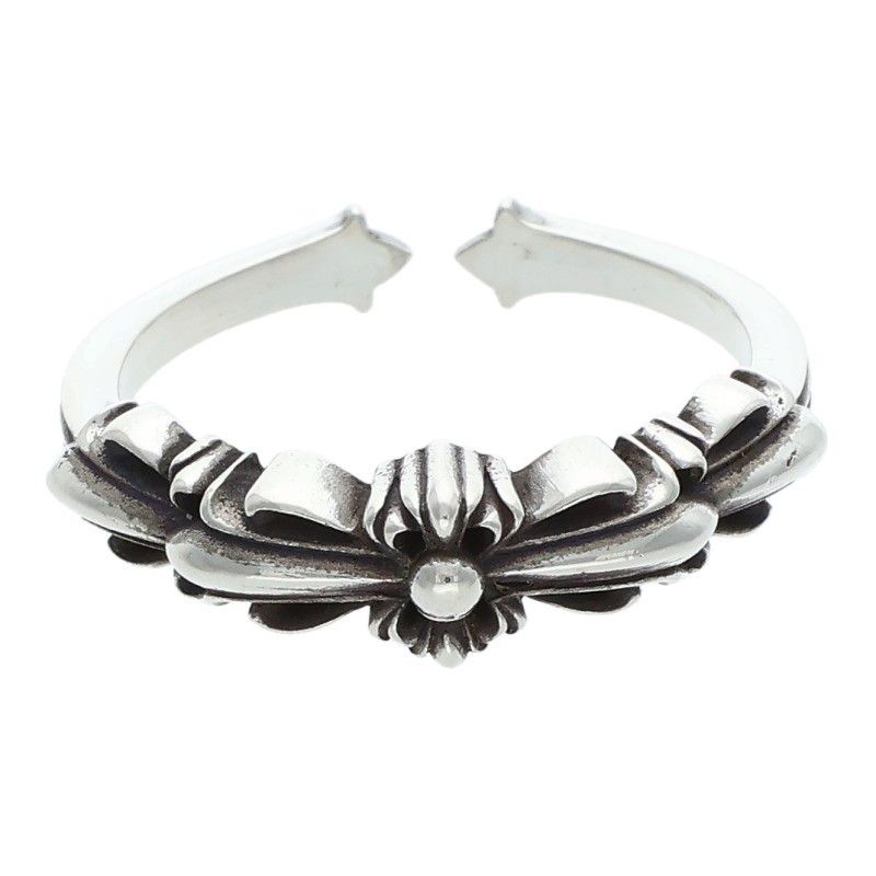 Chrome Hearts Baby Clsc Classic Double Floral Silver Ring