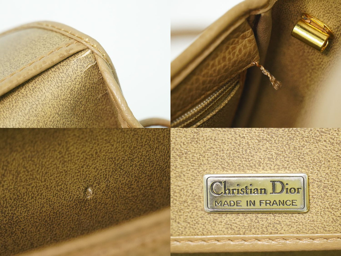 Dior Leather Shoulder Bag Pochette Beige — view 9