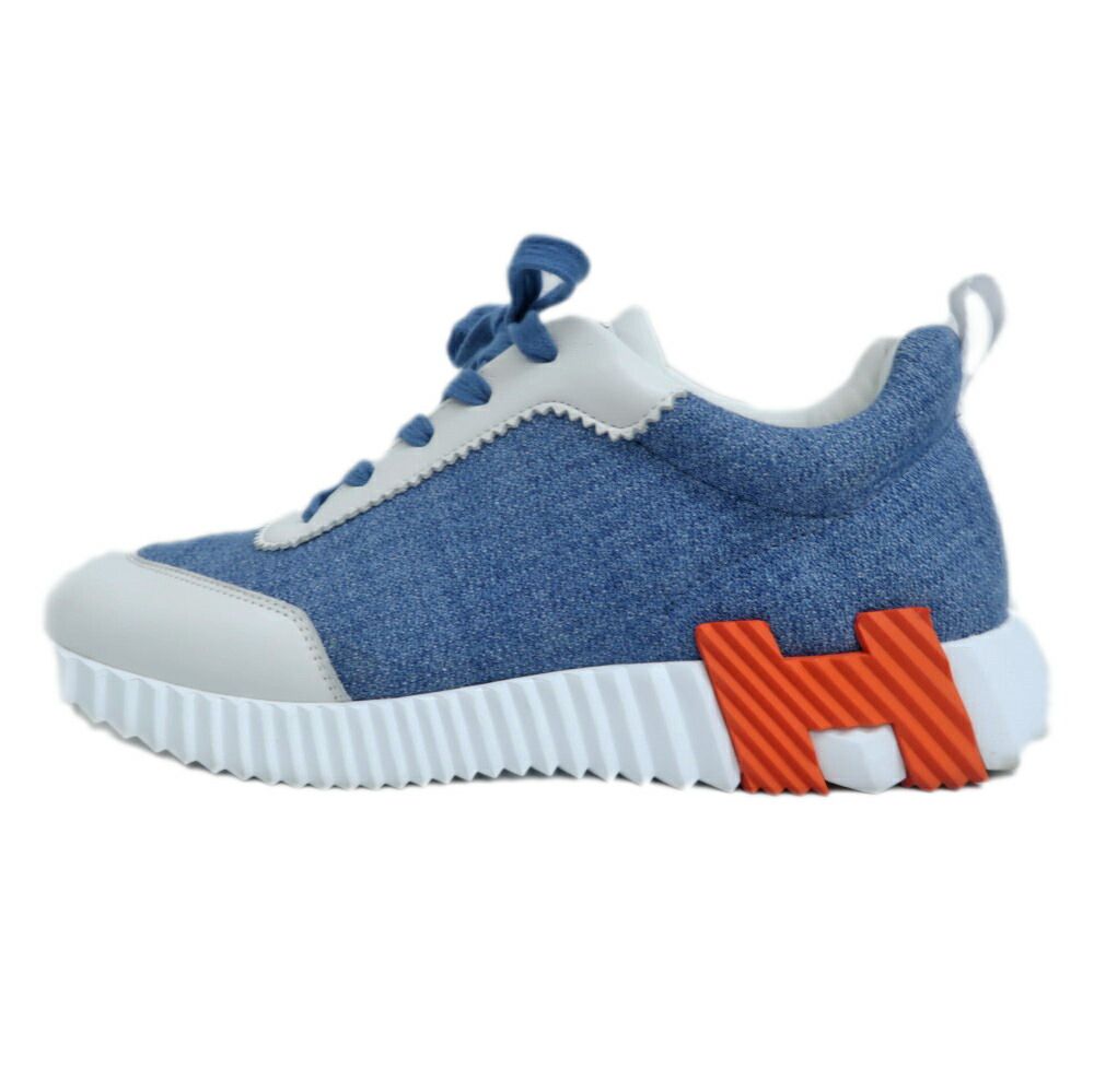 Hermes Bouncing Sneakers 41 Denim Leather Shoes