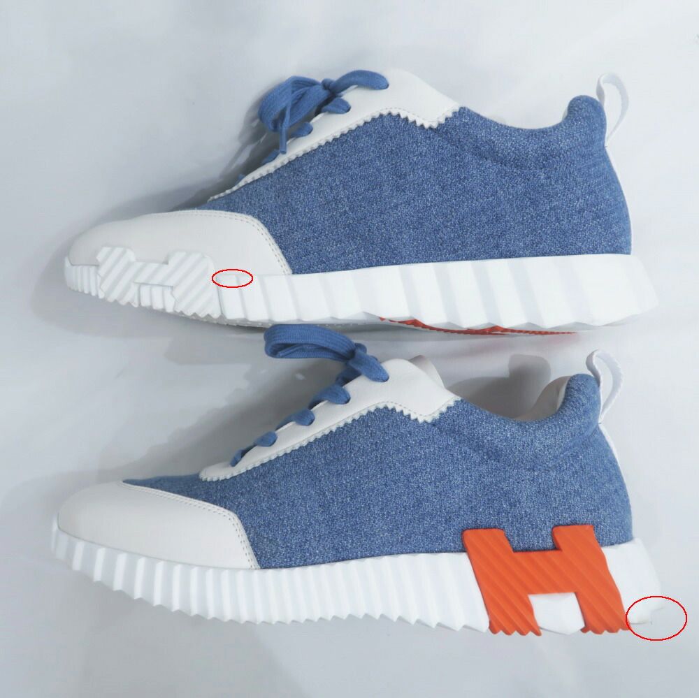 Hermes Bouncing Sneakers 41 Denim Leather Shoes — view 4