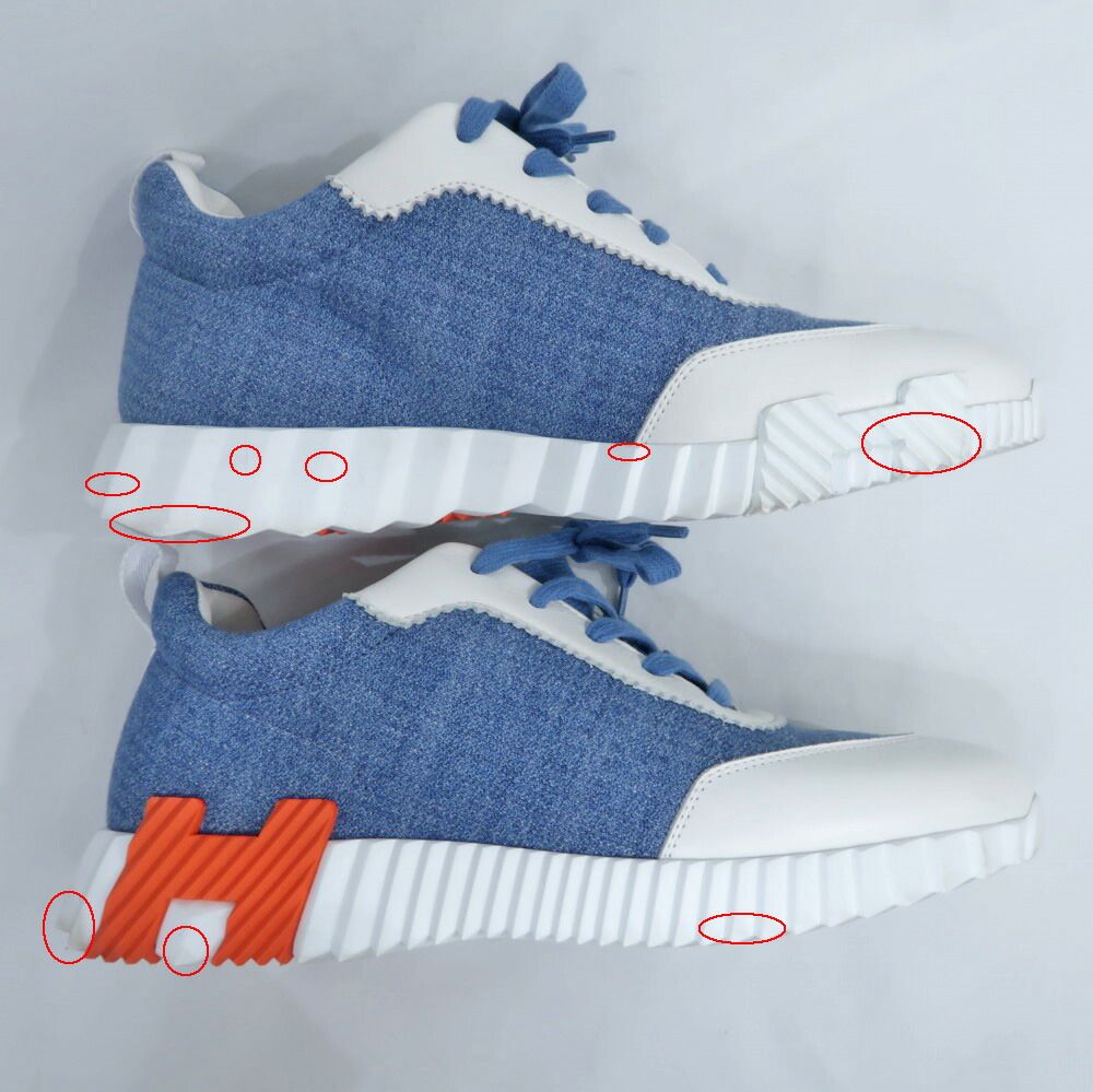 Hermes Bouncing Sneakers 41 Denim Leather Shoes — view 5