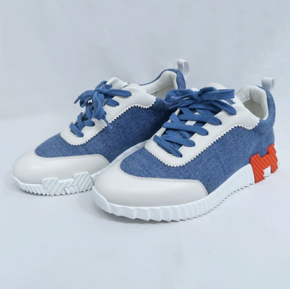 Hermes Bouncing Sneakers 41 Denim Leather Shoes — view 2